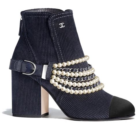 chanel black western ankle boot|chanel boots with pearl heel.